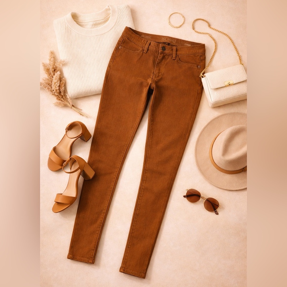 DL1961 Emma Legging Jeans Size 29 Camel Brown Skinny Stretch Denim. Fits small